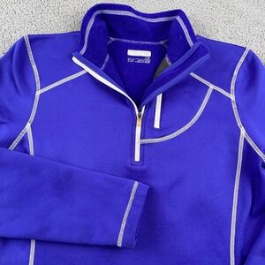 Marmot Pullover Womens Large Blue 1/4 Zip Fleece Performance Hiking Outdoor